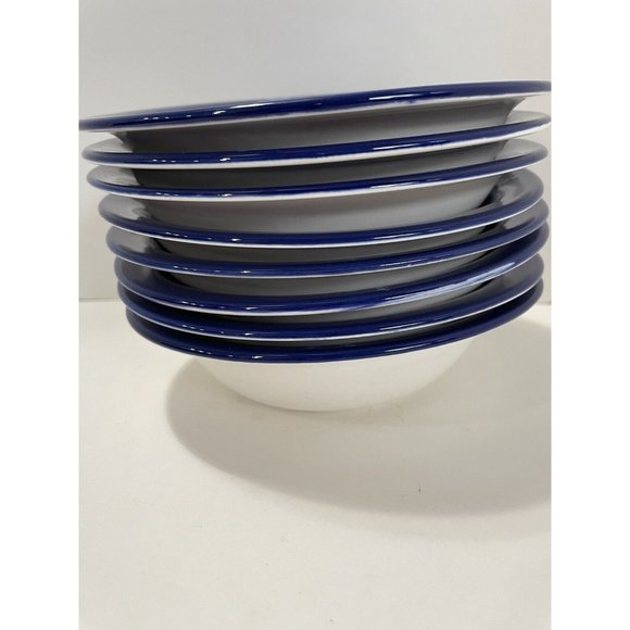 Majesticware By Oneida Bowls Blue Snowflakes ~ Set Of 8 ~ RARE! - Picture 2 of 5